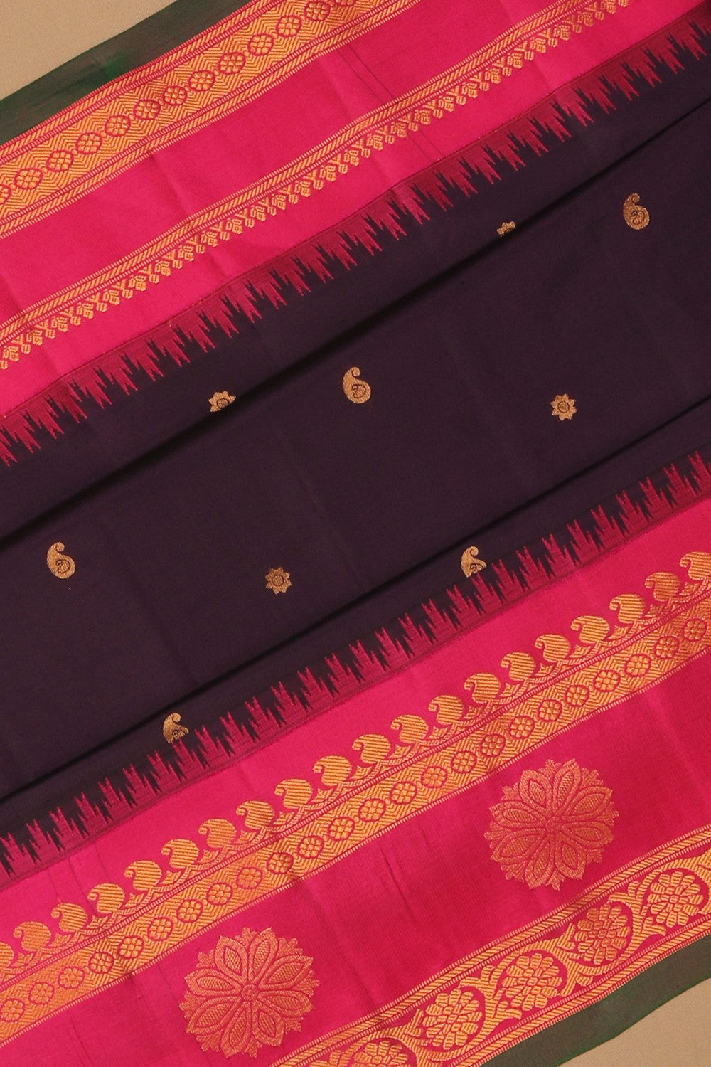 Image of Gadwal Silk Purple Saree